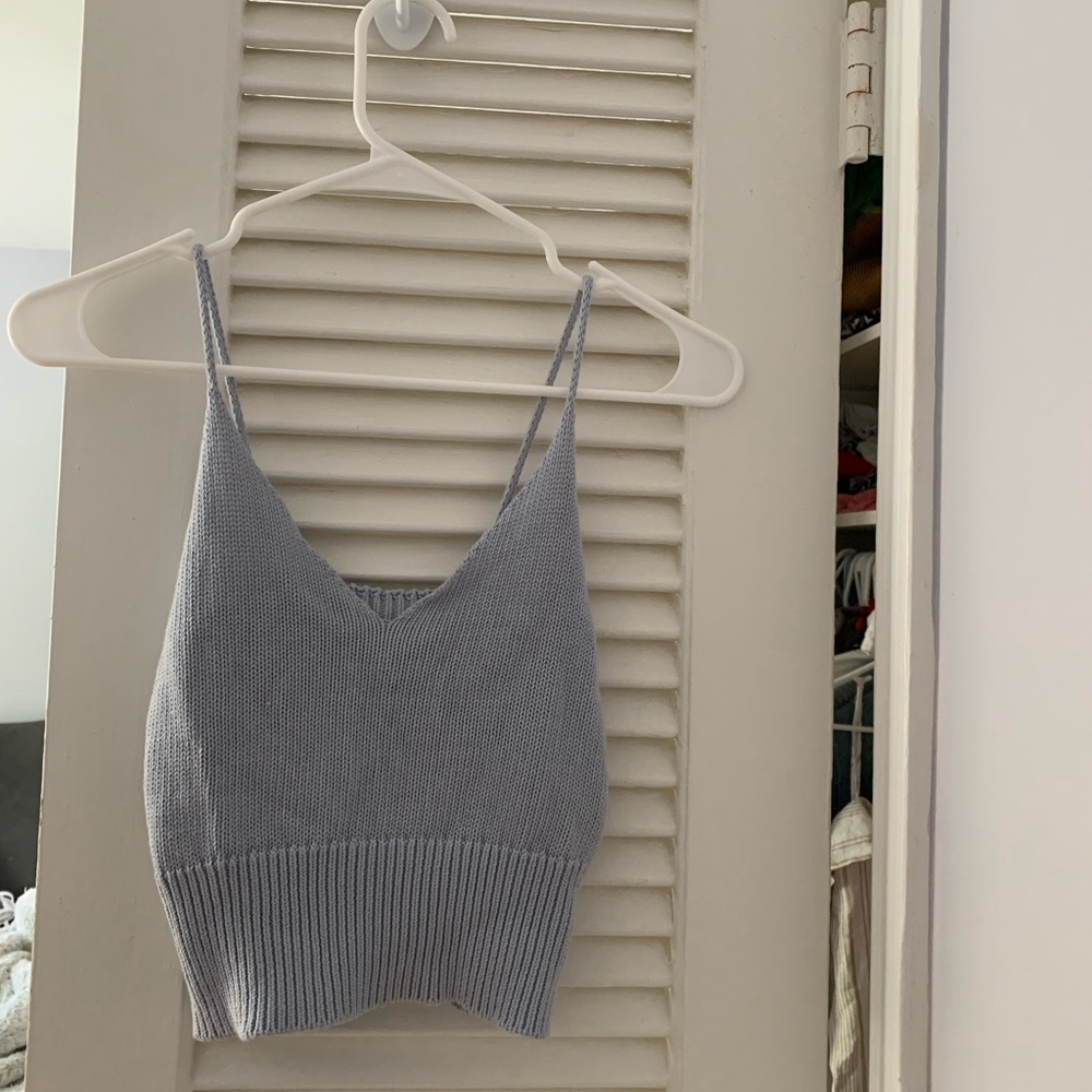 Light blue crop top